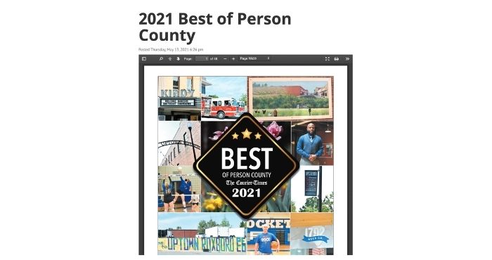 2021 Best of Person County