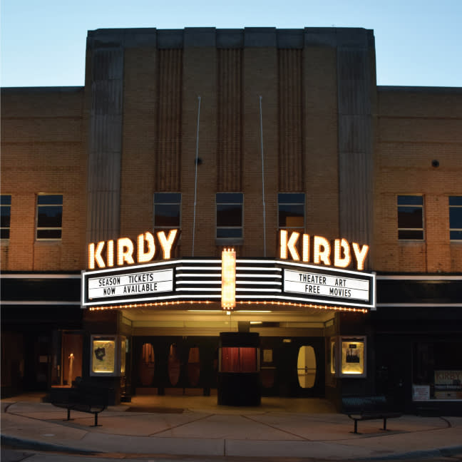 The front entrance to the Kirby Theatre