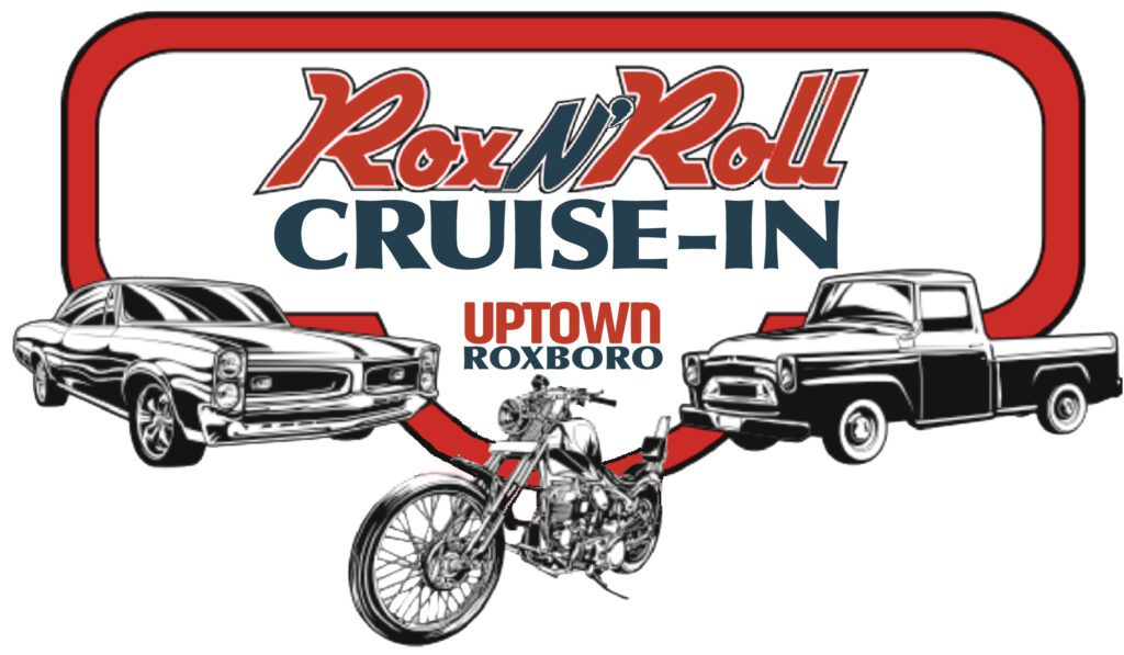 Rox N Roll Cruise-In logo for Uptown Roxboro Group