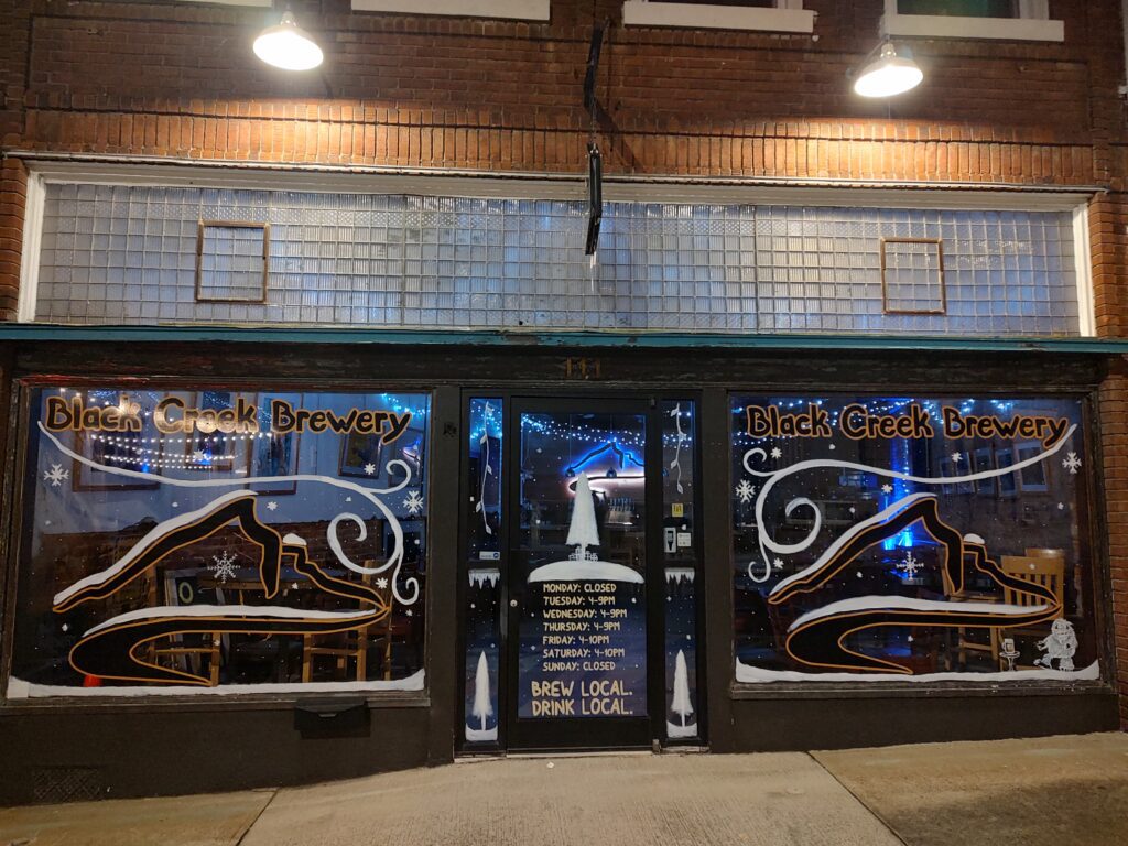 Black Creek Brewery Holiday Window Display